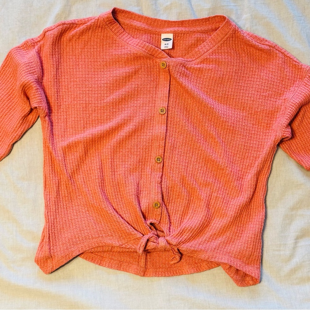 Old Navy Orange Textured Fabric